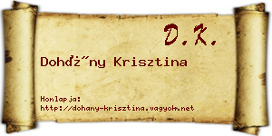 Dohány Krisztina névjegykártya